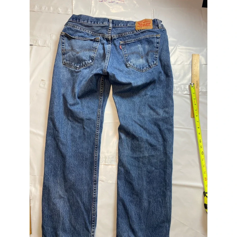 Levis Mens‎ Jeans 31x28 Blue Denim Relaxed Fit Straight Leg Faded
